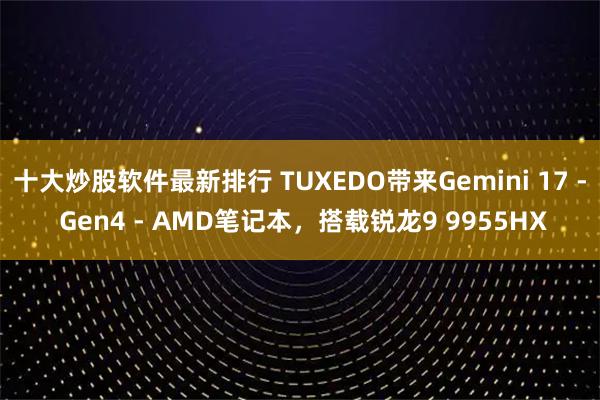 十大炒股软件最新排行 TUXEDO带来Gemini 17 - Gen4 - AMD笔记本,搭载锐龙9 9955HX